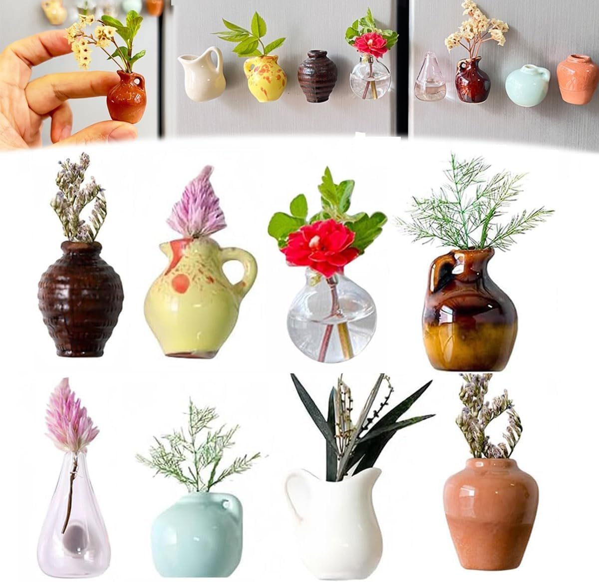 Bloom Magnets™ - 8 Piece Magnetic Vase Set